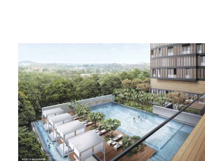 Pool and cabanas (artist’s impression)